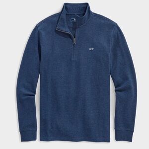 Vineyard Vines Navy Saltwater Quarter-Zip Pullover- XL